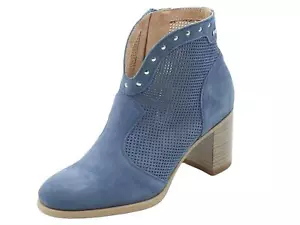 NeroGiardini E512710D Velour Col. Avio Tronchetti per Donna in nabuk con tacco - Imagen 1 de 3