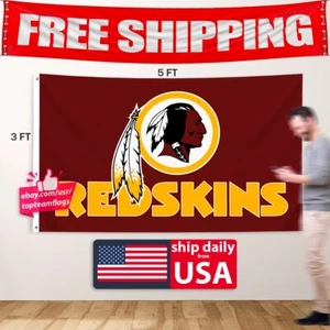 Washington Redskins Football Fans 3x5 ft Flag Christmas Gift Banner - Picture 1 of 15
