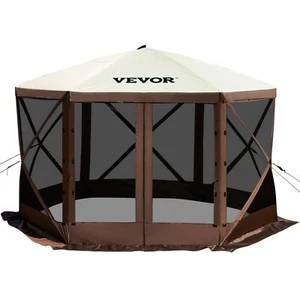 Camping Gazebo Screen Tent; 12*12ft; 6 Sided Pop-up Canopy Shelter Tent - Picture 1 of 7