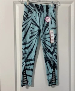 Justice Girl's Collection X Lattice Detail Legging Aqua Mist M (10) NWT - Picture 1 of 5