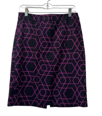 Юбка-карандаш J Crew с геометрическим принтом из хлопковой смеси на молнии размер 6 деловая - Изображение 1 из 4