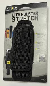 Nite Ize Lite Holster Stretch Black Universal Flashlight Holder Clip On Belt NEW - Picture 1 of 2