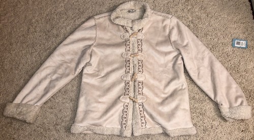 OFF WHITE TELLURIDE ABBIGLIAMENTO CO. giacca cappotto manica lunga foderato bianco sporco avorio taglia Large L