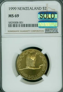 1999 NEW ZEALAND BRONZE $2 NGC MS69 MAC SOLO FINEST MAC SPOTLESS 3,190 MINTED * - Picture 1 of 2