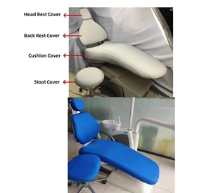 1 Juego de Mangas de Cubierta de Silla de Tela Protector Dentista Taburete Cojsión - Imagen 1 de 11