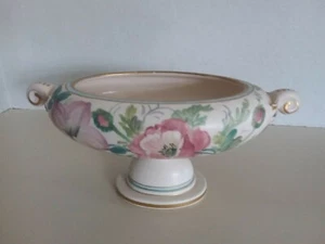 Vintage italienische handbemalte florale Konsolenschale Porzellan vergoldet Goldrand Italien - Bild 1 von 6