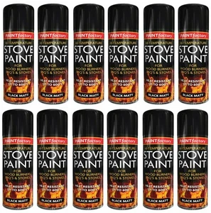 New Heat Resistant Matt Black Spray Paint Stove High Temperature BBQ 400ml Can - Picture 1 of 8
