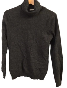 Ladies Jumper Charcoal Grey 100% Lambswool Made By WoolOvers Size M - Picture 1 of 8