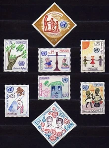 MONAC0 #528-535 MNG UNITED NATIONS CHILDREN'S CHARTER - Picture 1 of 1
