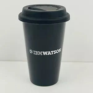 IBM Watson Computer Travel Coffee Mug Cup Black Nerd Fun Tech Computing Data - Picture 1 of 12