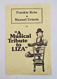 Vtg Frankie Kein Musical Tribute To Liza Program Persian Room Sunny Isles FL - Picture 1 of 9