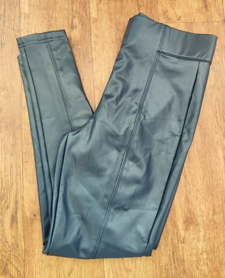 M&S Navy Leather Look High Waisted Leggings UK 6/8/10/12/14/18/20/22 - Image 1 of 4