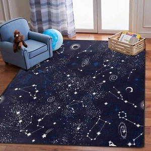 Star Sky Area Rug, Space Galaxy Rug, Constellation Rugs for Living Room Rug ... - Picture 1 of 9