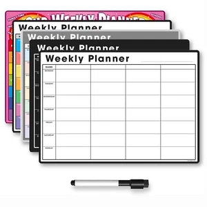 Magnetic Weekly Planner for Fridge | Whiteboard Memo Board Calendar Organiser - Picture 1 of 80