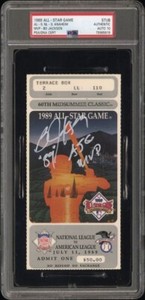 Bo Jackson Signed Authentic 1989 All Star Ticket Stub "89 ASG MVP" Auto 10 PSA