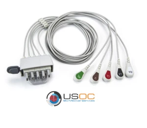 M2592A, 989803106331 Philips 5 Leadwire EKG Snap Kabel 3 Fuß OEM kompatibel - Bild 1 von 2