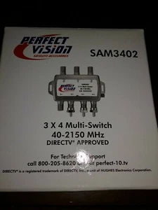 DirecTV 3x4 Perfect Vision SAM3402 Multi-Switch 4 OUTPUTS 40-2150 MHz SWITCH FTA - Picture 1 of 4