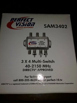 DirecTV 3x4 Perfect Vision SAM3402 Multi-Switch 4 OUTPUTS 40-2150 MHz SWITCH FTA - Image 1 of 4