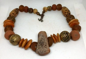 Amulett Ton Sand Metall Stamm Halskette Antik Nachlass Erde Tribal Ancient - Bild 1 von 20