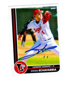 Steven Echavarria 2025 Lansing Lugnuts signed Autogramm Baseballkarte - Bild 1 von 2