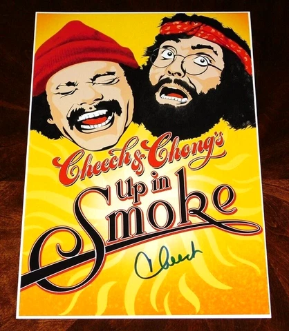 CHEECH MARIN SIGNED CHEECH & CHONG'S UP IN SMOKE 12X18 MOVIE POSTER!!! Cover