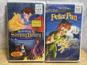 Disney New VHS Seeping Beauty and Peter Pan Special Editions G1 - Imagen 1 de 9