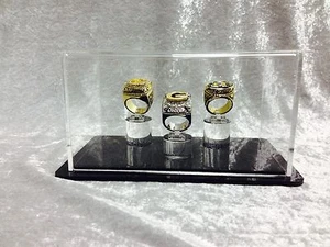 Triple Championship Ring Display Case - 3 Ring Display Case Championship Rings - Picture 1 of 9