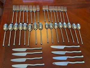 40 ajustes gourmet 18/8 EXOTIQUE PLATINUM acero inoxidable ondulado cubiertos servicio para 8 - Imagen 1 de 5