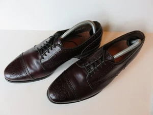 Allen Edmonds Dress Shoes Mens 9.5 Burgundy Leather Park Avenue Oxford Dust Bags - Picture 1 of 20