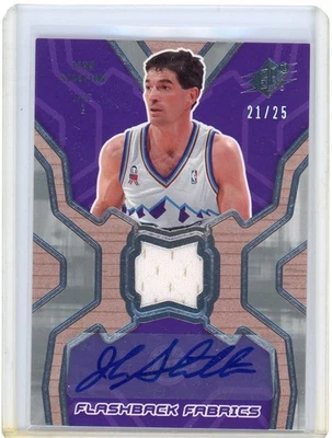 2007-08 SPx Flashback Fabrics Autographs John Stockton Auto Jersey 21/25 - Image 1 of 2