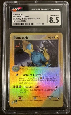 Manectric POKEMON (2003) EX Ruby & Sapphire 9/109 Reverse Holo CGC NM/Mint+ 8.5 - Image 1 of 2