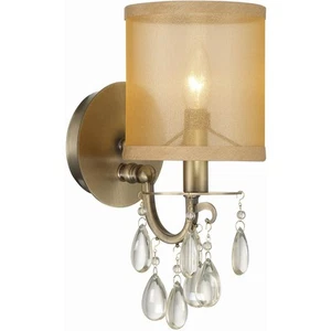 Crystorama 5621-AB Hampton 1 Light 5.5 inch Antique Brass Sconce Wall Light - Picture 1 of 5