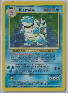 POKEMON BASE SET BLASTOISE HOLO 2/102 MODERATELY PLAYED - Picture 1 of 2