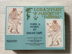 Walter Crane Floras Feast Masque Flowers playing cards Deluxe Dbl Bridge Decks - Picture 1 of 10