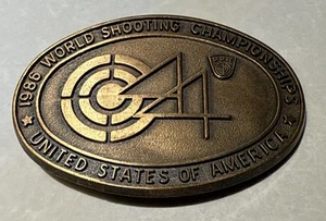 1986 World Shooting Championship USA Belt Buckle, Sweden / Germany - Picture 1 of 3