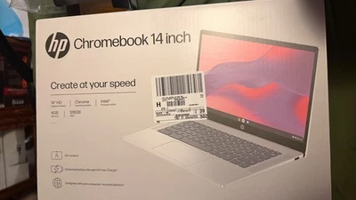 HP 14a-nf0131wm 14" HD Pentium N200 1.8GHz Intel UHD Graphics 4GB RAM 128GB SSD - Image 1 of 4