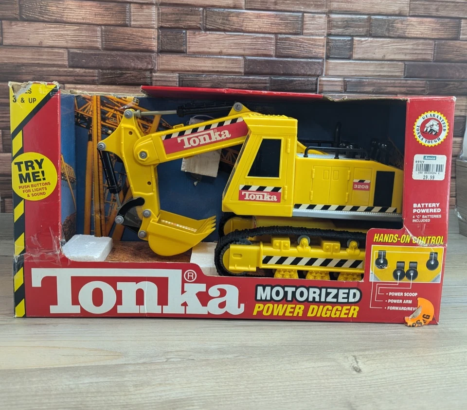 Excavadora eléctrica motorizada Tonka Light Sound Motion 1999 Hasbro con caja Foto 1 de 4