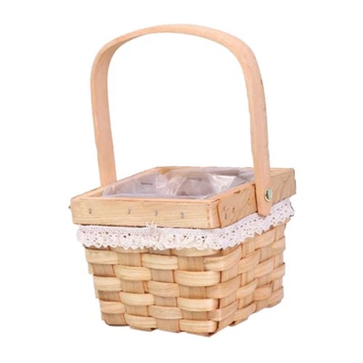 Hand Basket Rattan Basket Multifunction Decorative Reusable Woven Planter Basket - Image 1 of 4
