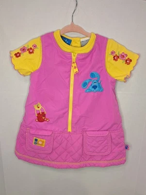 2000 Blue's Clues Pink 18M Jumper Dress with Matching Yellow Bodysuit Viacom - Image 1 of 4