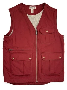 Duluth Trading Herren Sherpa gefütterte strapazierfähige Canvas Weste Größe Large HOCH rot - Bild 1 von 10