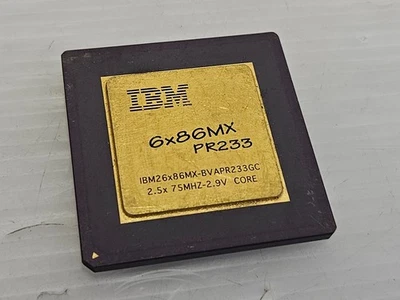IBM 6x86MX PR233, 6x86MX-BVAPR233GC, 187MHz, Socket 7, 2.9V, Vintage CPU, CPU021 - Image 1 of 2