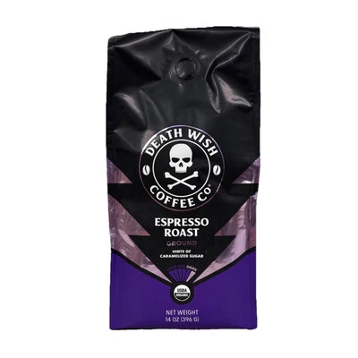 *READ* Death Wish Coffee, Organic Fair Trade Espresso Roast, Ground 14oz BB 2/25 - Image 1 of 4