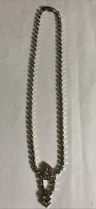 Vintage Halskette Choker weiß klar Strass - Bild 1 von 14