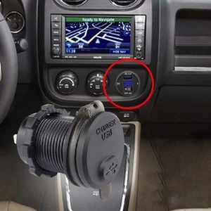 Chargeur de voiture 12V/24V ABS noir USB charge rapide prise USB haute qualité - Photo 1 sur 7