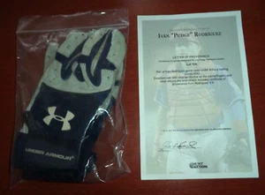 Guantes de Bateo Iván Rodriguez Juego Usados Under Armour con LOP - Imagen 1 de 5