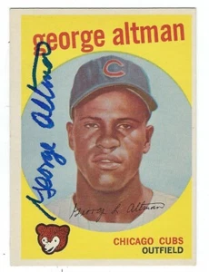 Handsignierte George Altman Chicago Cubs 1959 Topps Karte #512 mit Echtheitszertifikat - Bild 1 von 1