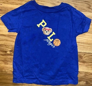 Polo Ralph Lauren Basketball Bear Royal Blue T-shirt Youth Size 4T Polo Player - Picture 1 of 2