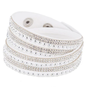 Bracciale donna con cristalli multifilo doppio giro linea swarovski cm. 40 - Imagen 1 de 4