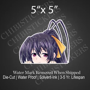 Calcomanía de vinilo de pelo púrpura de anime Akeno Himejima impermeable peeker - Imagen 1 de 2