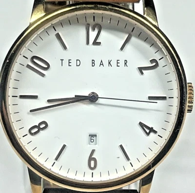 Ted Baker London 1001513G Cuarzo Analógico esfera blanca justo fecha con batería nueva. Foto 1 de 4